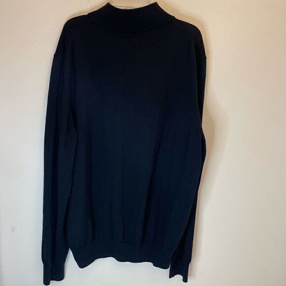 Black Sweater| Merino wool| size Mens Medium| 1/4 zip| Casual - Picture 4 of 8